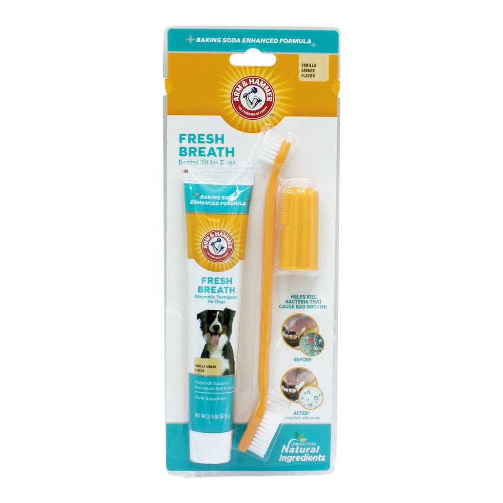 Arm Hammer Fresh Breath Dental Kit for Dogs, Vanilla Ginger