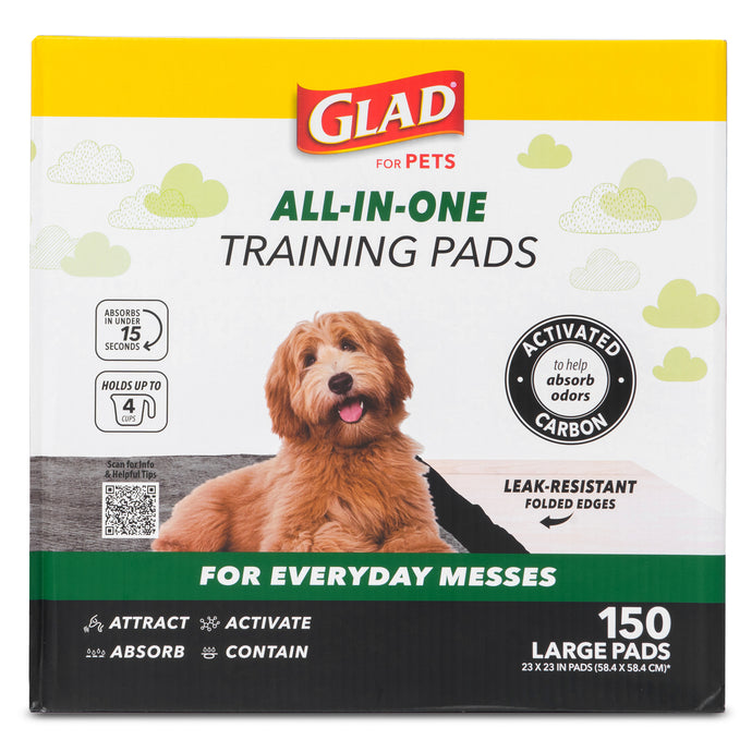 Glad For Pets Activated Carbon Training Pads - 150 Pack