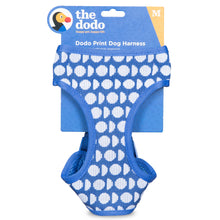 The Dodo Dog Harness, Blue Dodo Print