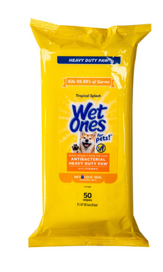 Wet Ones - Antibacterial Heavy Duty Paw Wipes - Tropical Splash - 8