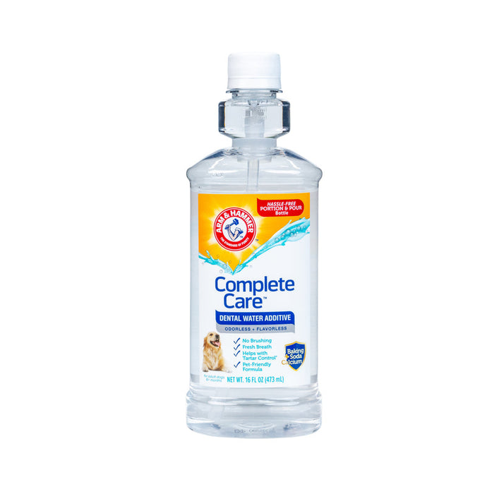 Arm & Hammer Complete Care Dog Dental Rinse w/ Self Measure Feature, Odorless and Flavorless, 16 Ounces