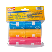 Glad for Pets Scented Waste Bags Refill Rolls, 6 rolls/90 Bags - Mixed Colors