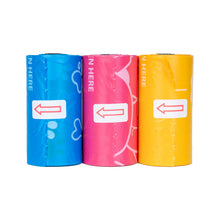 Glad for Pets Scented Waste Bags Refill Rolls, 6 rolls/90 Bags - Mixed Colors