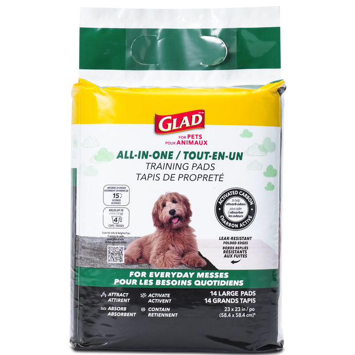 Glad for Pets Activated Carbon Training Pads for Puppies and Senior Dogs, 14 Count