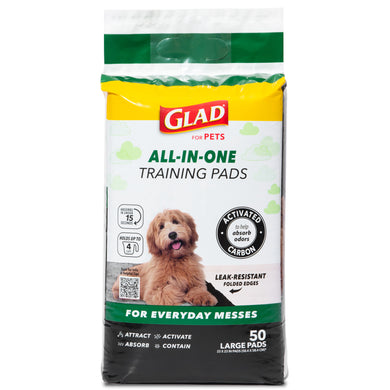 Glad for Pets Activated Carbon Training Pads for Puppies and Senior Dogs, 50 Count